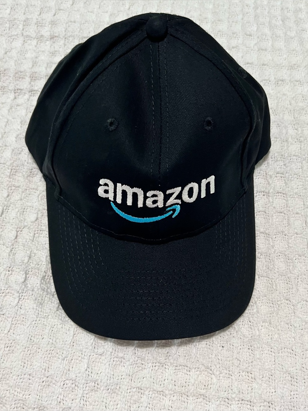 NWOT Amazon Employee Baseball Cap  Black Hook & Loop Fastener E-swag